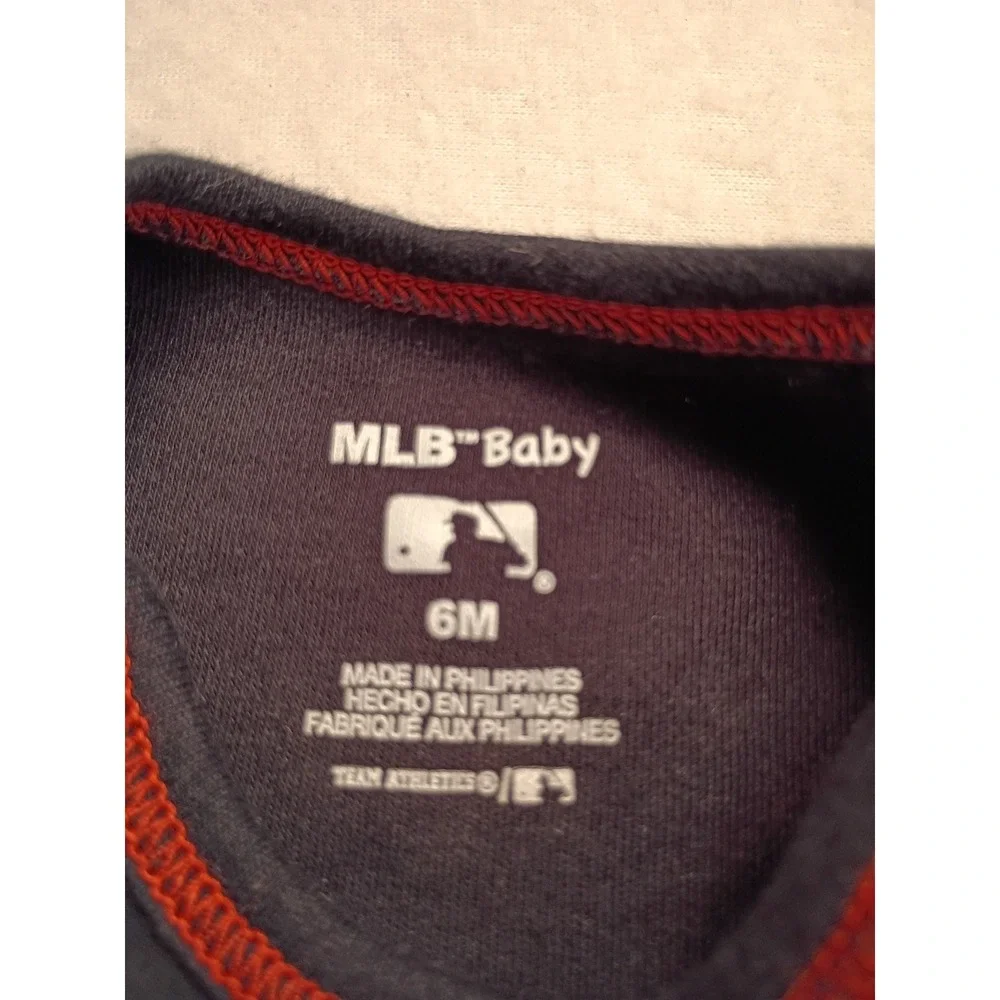 MLB Baby Baltimore Orioles Bodysuit Navy Blue Red 6M Baseball Fan Gear Cotton